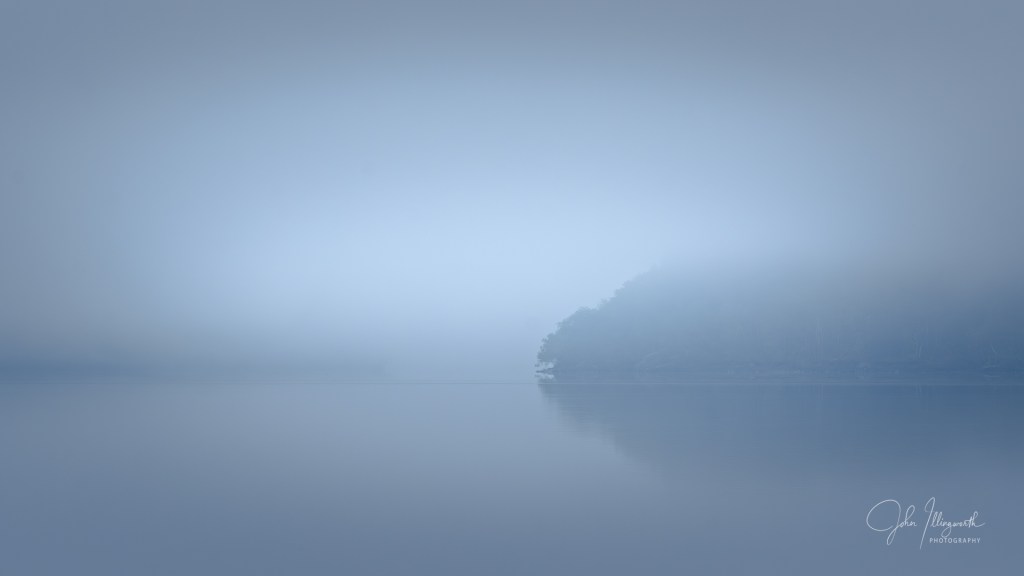 Misty seascape with low light 